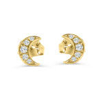 Diamond Crescent Moon Earrings
