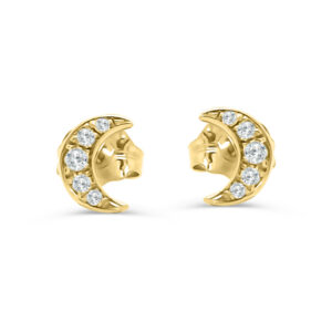 Diamond Crescent Moon Earrings